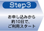 Step3 お申し込みから約10日で、ご利用スタート